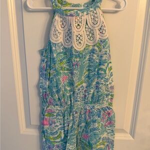 Lilly Pulitzer Blue and Green Kids Romper